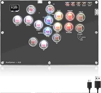 Amazon.com: AceGamer Arcade Stick 16Keys All-Button Gamerfinger